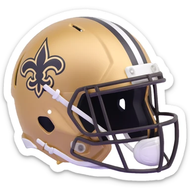 New Orleans Saints football helmet in black and gold team colors sticker