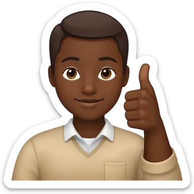 A thumbs up with predominantly dark skin tone and light skin accents sticker