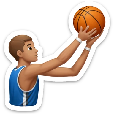 two hands dunking a basketball  sticker