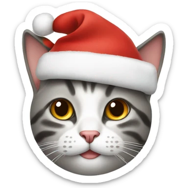 Christmas cat wearing hat sticker