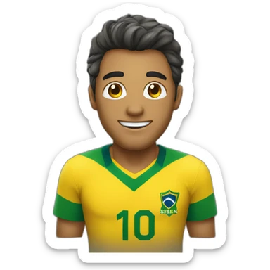 Homem com camisa do brasil levantando uma taça  sticker