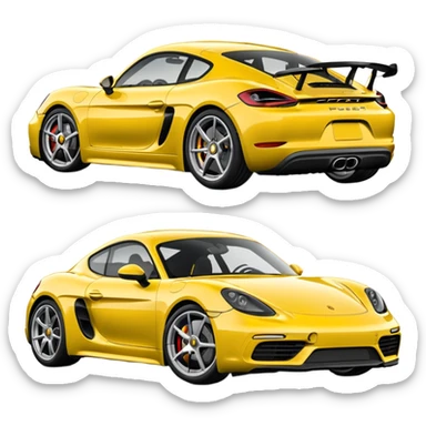 White Chalk colored exterior 2024 Porsche 718 Cayman GTS 4.0 with yellow ceramic brake calipers and dark silver anthracite rims sticker