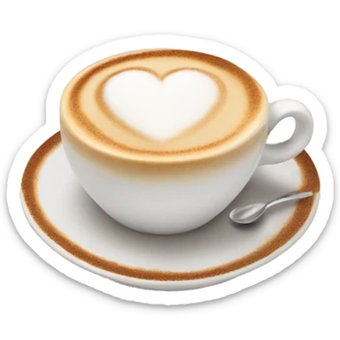 Cappucino with foam heart sticker