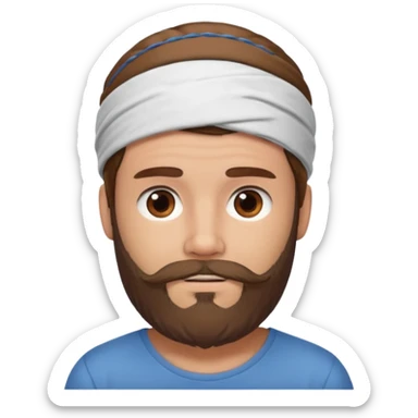man bearded headband sticker