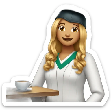 Graduada cabello lacio y café  sticker