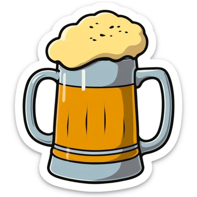A wobbly tankard overflowing with beer sticker