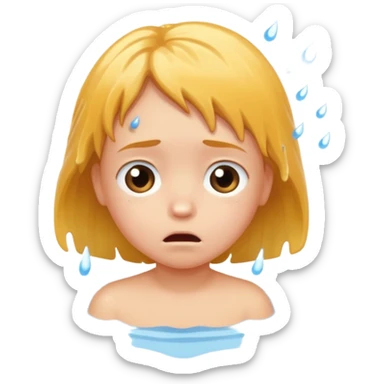 child falls in fountain its sad sticker