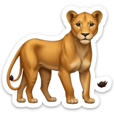 a lioness's silhouette with four legs sticker