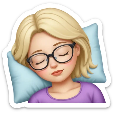 Sleeping girl with glasses sticker