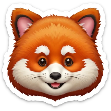 only the face of a red panda laughing emoji style sticker