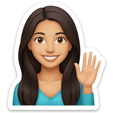 young latina woman with long dark hair smiling sticker