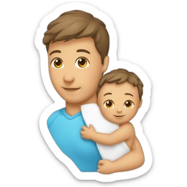 Un bébé sur les épaules de son père sticker