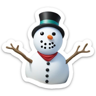 Snowman on the beach sticker