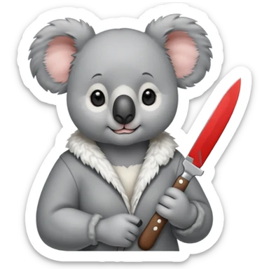Female koala with knife sticker