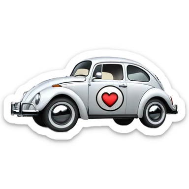 Volkswagen “Herbie Rides Again” themed Bug with wide chrome wheels and tires  sticker