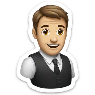 Homme chauve qui met sont doigt devant la bouche sticker