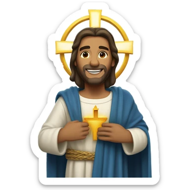 Cristo rey feliz levantando los brazos sticker