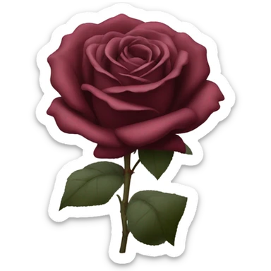burgundy rose black stem sticker