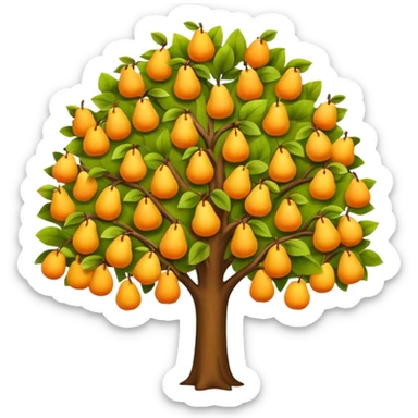 Pear Tree colorful,yaprakları sarı sticker
