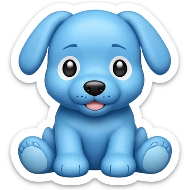 Stuffed blue dog emoji sticker
