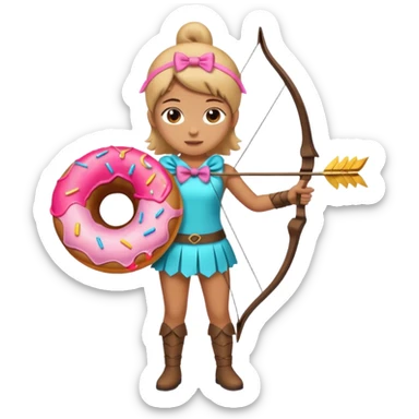 Donut Archer full body the bow is donut  sticker