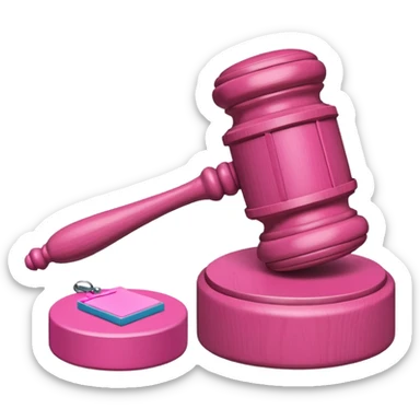 pink gavel and block sticker