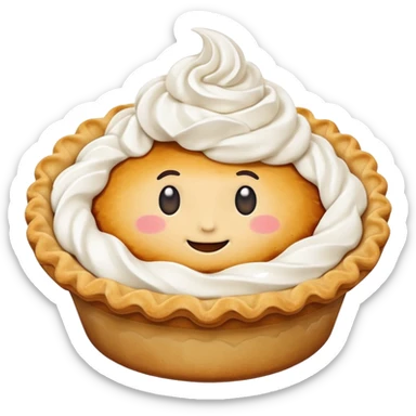 cute pie emoji no face with whipped cream  sticker