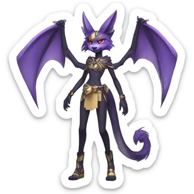 Anthro cool edgy LiLaiRa-Vernid-Fakémon Full Body sticker