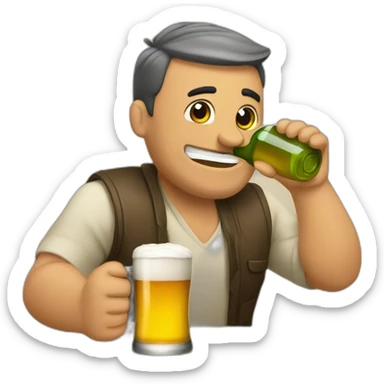 Hombre Bebiendo cerveza sticker