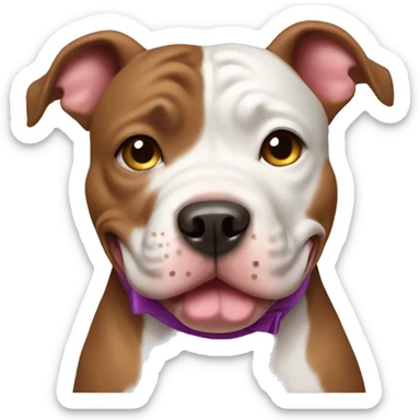Pitbull Dog with a bow winking sticker