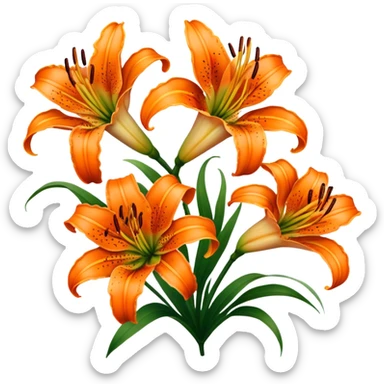 orange tiger lilies sticker