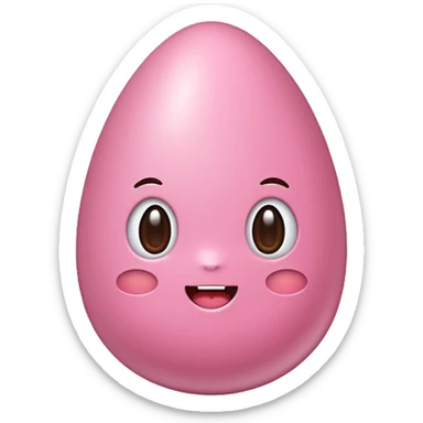 Uovo di pasqua kawaii rosa sticker