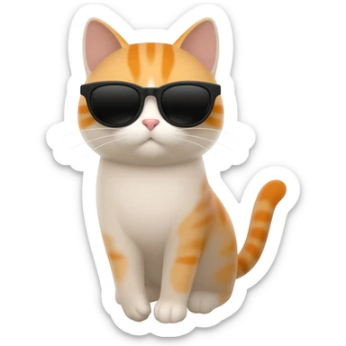 Cat wearing sunglasses sticker