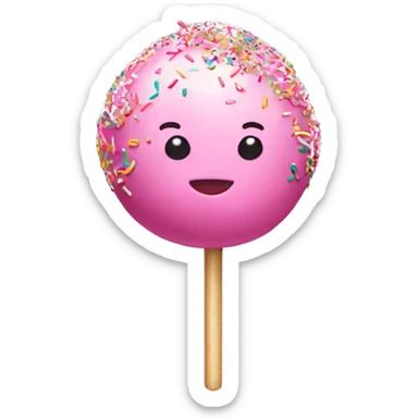 Pink cake pop with sprinkles sticker