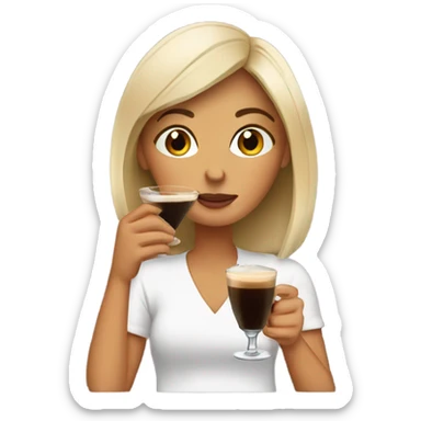 Girl drinking espresso martini sticker