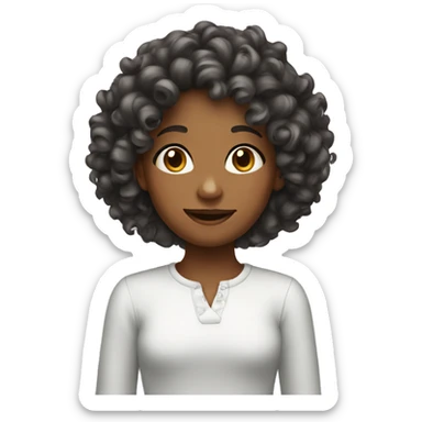 A girl with curly w sticker