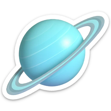 the planet Uranus with its rings, 3D look, soft shading, no text sticker