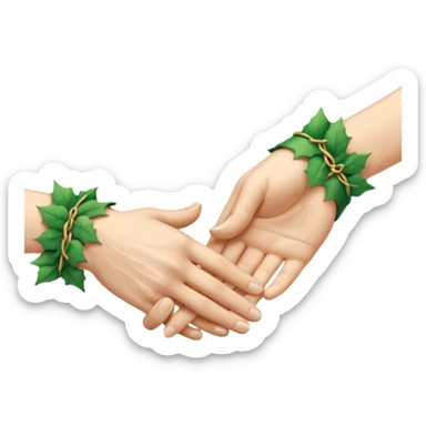 Make a elf-clasping handshake emoji in the style of the usual emoji of a handshake sticker