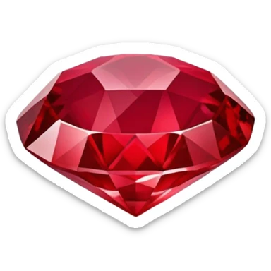 ruby gemstone with facets sticker