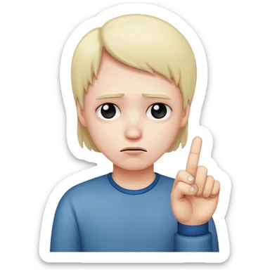 Sad face that’s doing the middle finger sticker