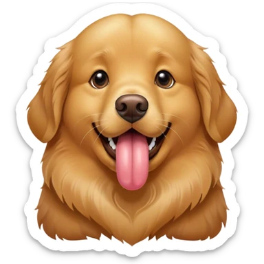 Golden retriever dog with moles on tongue sticker