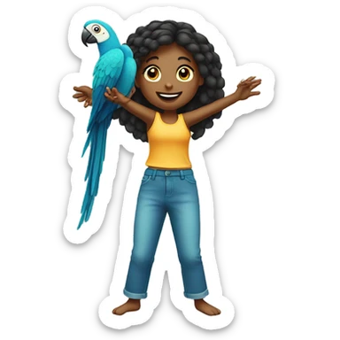 girl with parrot on her feet whilst doing a handstand sticker