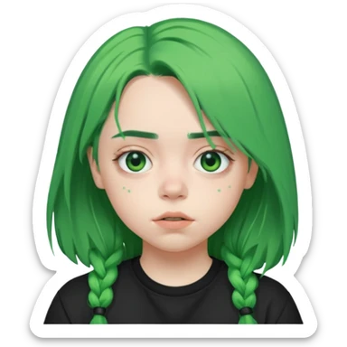 Billie Eilish green hair sticker