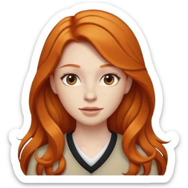 i need a female 'writer' with long ginger hair sticker