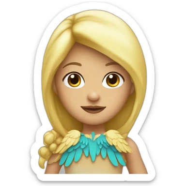little blonde in a bird costume sticker