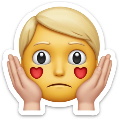 hands caressing super looking sad emojis face sticker