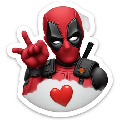 Deadpool blowing a kiss sticker