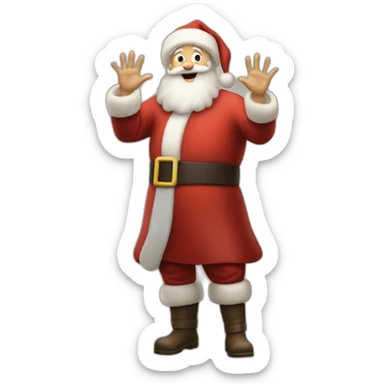 Full height Actively gesturing with hands pale skin Santa Claus sticker