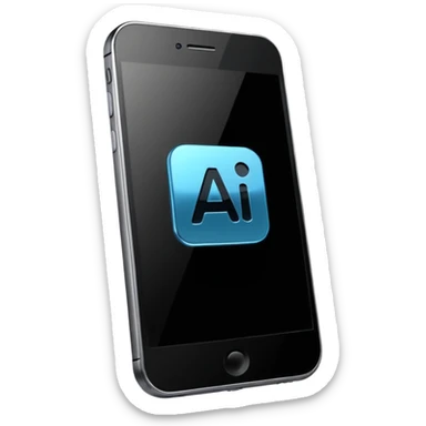 smartphone with AI and a hashtag symbol sticker