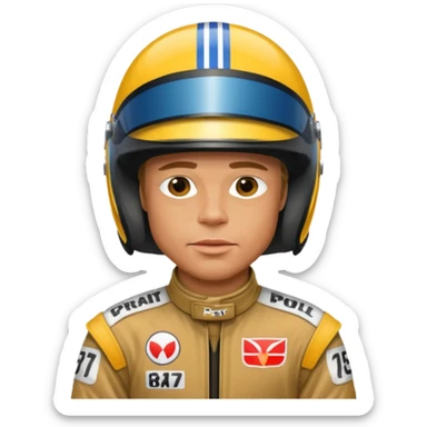 brad pitt from f1 movie in racing suit sticker